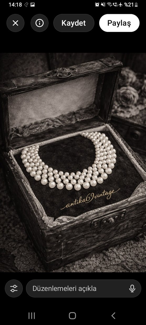 vintage inci kolye - Görsel 2