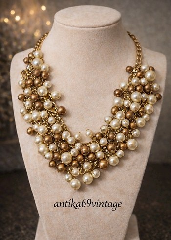 bohem vintage inci Kolye - Görsel 3