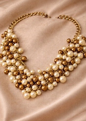 bohem vintage inci Kolye - Görsel 5