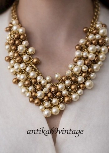 bohem vintage inci Kolye - Görsel 2