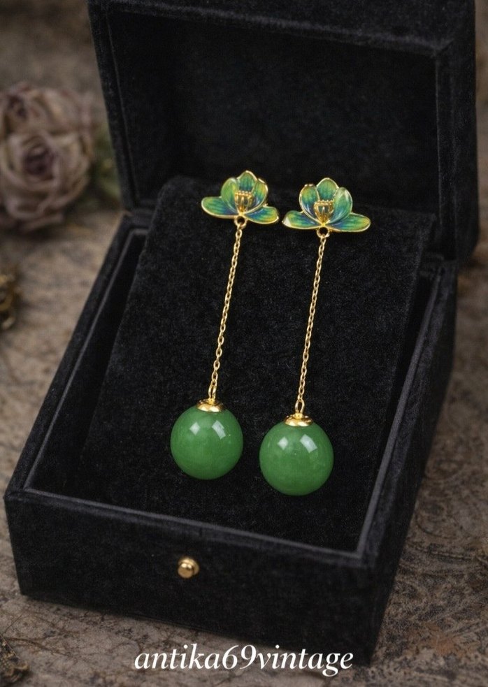 Vintage  lotus Küpe - Görsel 3