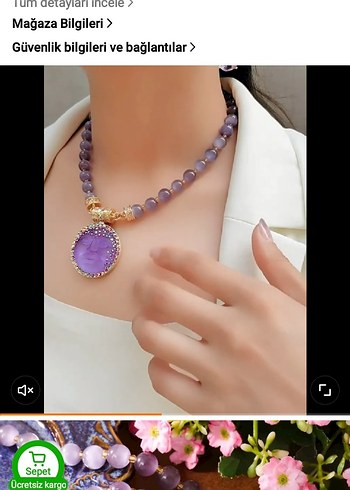 Beden mor Renk zara model kirks folly Kolye
