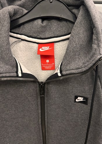 Erkek Nike Gri Fermuarlı Sweatshirt - Görsel 2