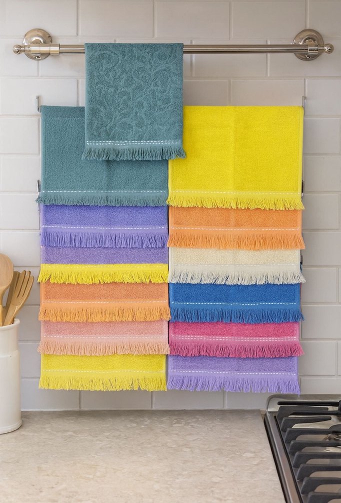 Çok Renkli Coco Desenli Mutfak Havlusu 6 adet - Görsel 2