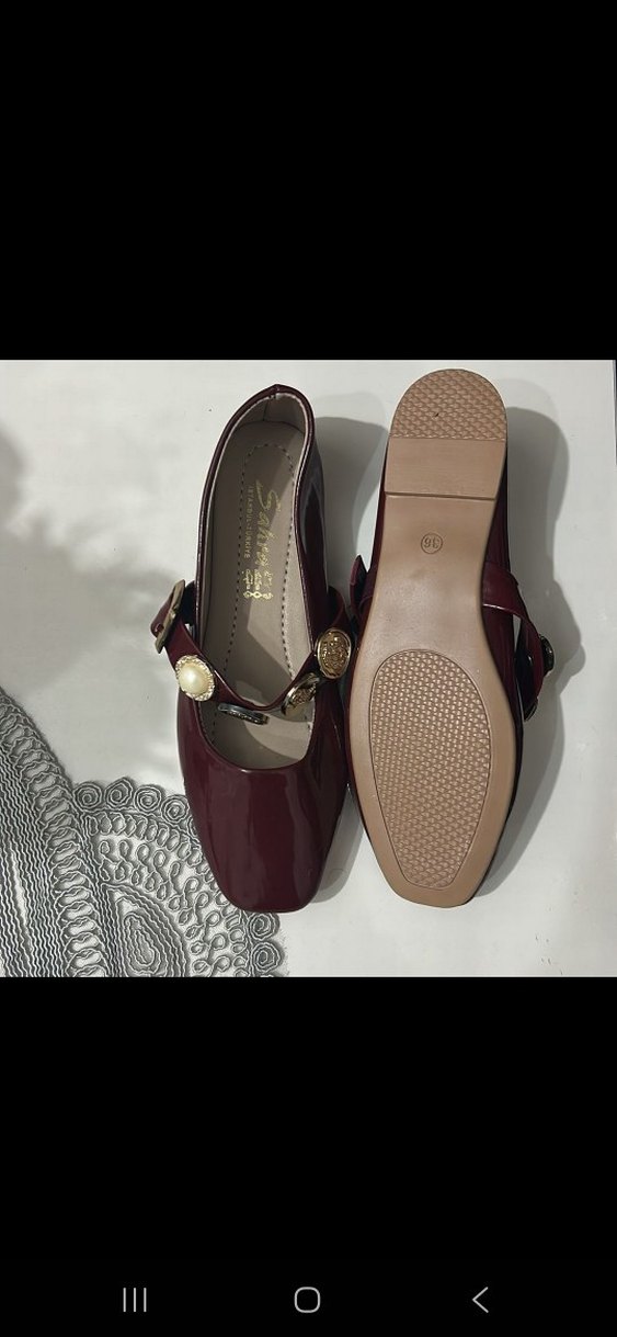 Bordo Rugan Kemerli Kadın Babet - Görsel 3