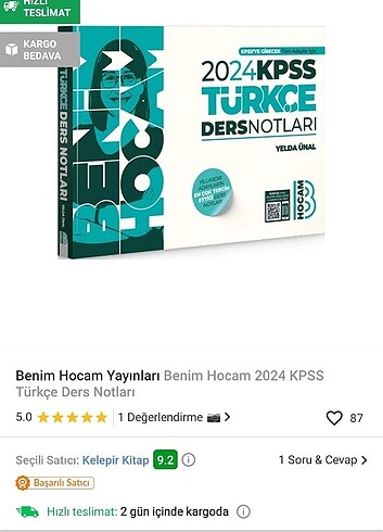 Benim hocam Türkçe ders notları 2024