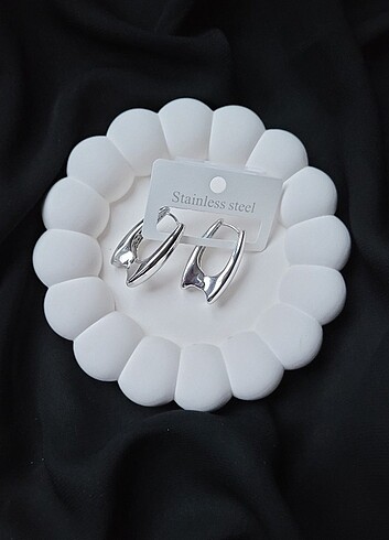 Çelik silver küpe