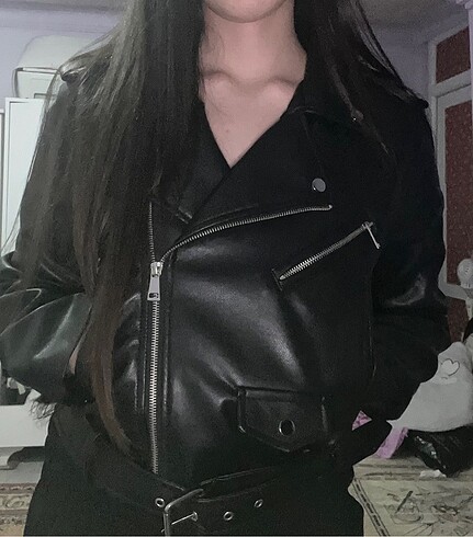 l Beden Stradivarius deri ceket