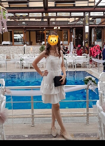 Beyaz abiye nikah/ mezuniyet elbisesi - Görsel 3