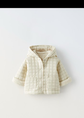 Zara suni yünlü kapitone ceket 6-9ay - Görsel 2