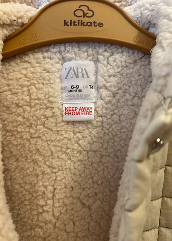 Zara suni yünlü kapitone ceket 6-9ay - Görsel 9