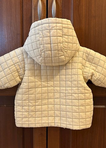 Zara suni yünlü kapitone ceket 6-9ay - Görsel 6