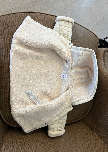 Zara suni yünlü kapitone ceket 6-9ay - Görsel 5