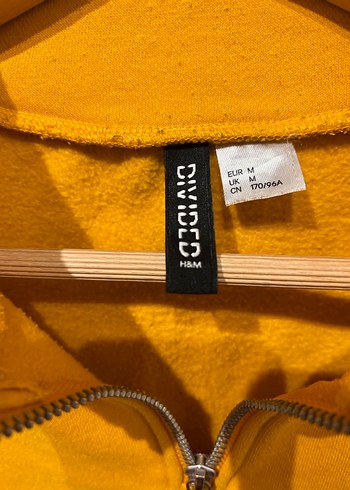 H&M Sarı Kadın Fermuarlı Sweatshirt - Görsel 2