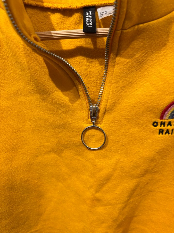 H&M Sarı Kadın Fermuarlı Sweatshirt - Görsel 4