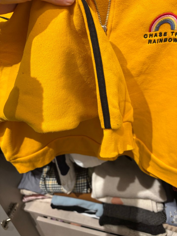 H&M Sarı Kadın Fermuarlı Sweatshirt - Görsel 5