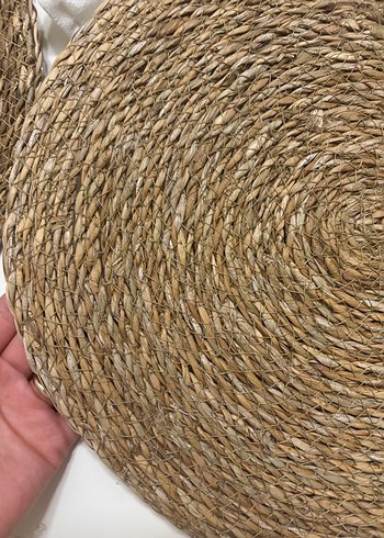 İKEA Bohem Kahverengi Hasır Yuvarlak Amerikan servis - Görsel 3