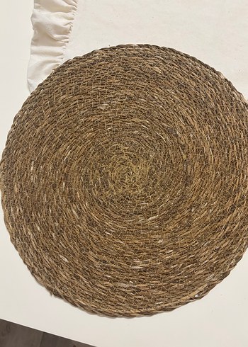 İKEA Bohem Kahverengi Hasır Yuvarlak Amerikan servis - Görsel 4