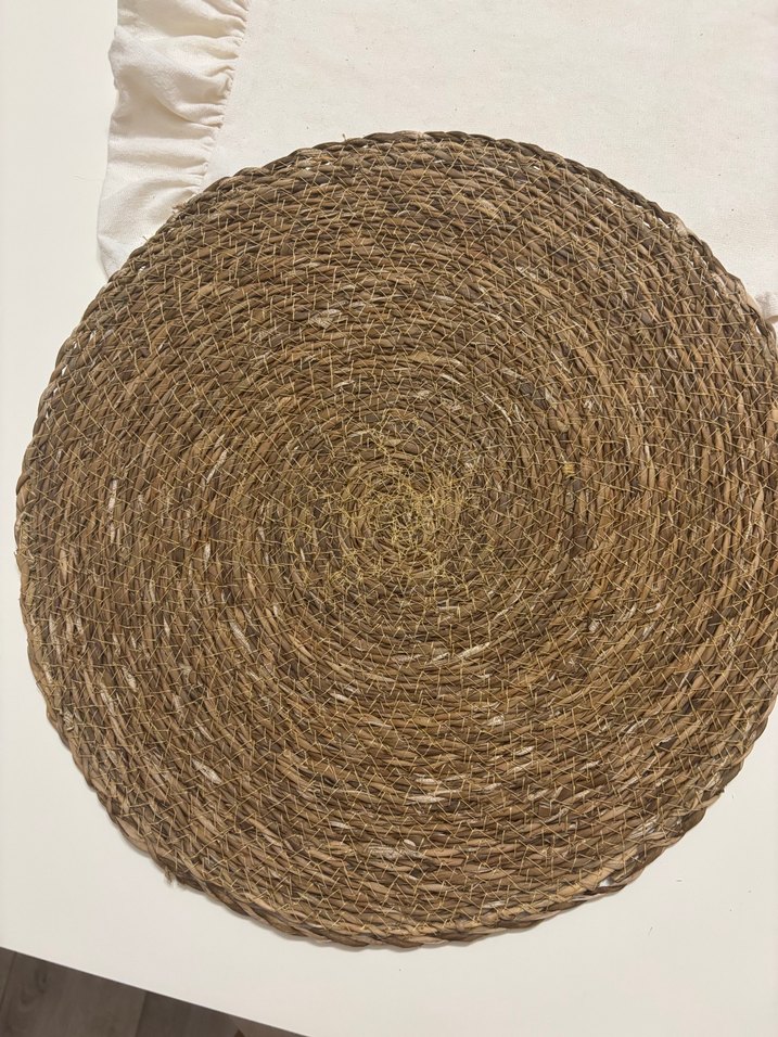 İKEA Bohem Kahverengi Hasır Yuvarlak Amerikan servis - Görsel 4