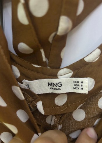 Kahverengi Puantiyeli Kalın Askılı Elbisesi - Görsel 5