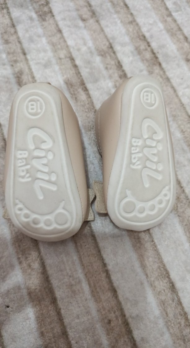 Kız Çocuk Bej Fırfırlı Babet - Görsel 3