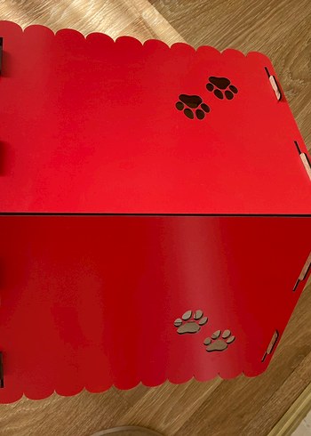 Kırmızı Çatı Detaylı demonte Ahşap Kedi Evi - Görsel 3