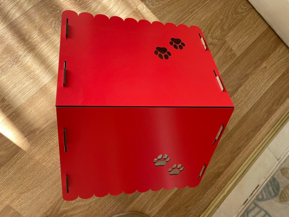 Kırmızı Çatı Detaylı demonte Ahşap Kedi Evi - Görsel 3