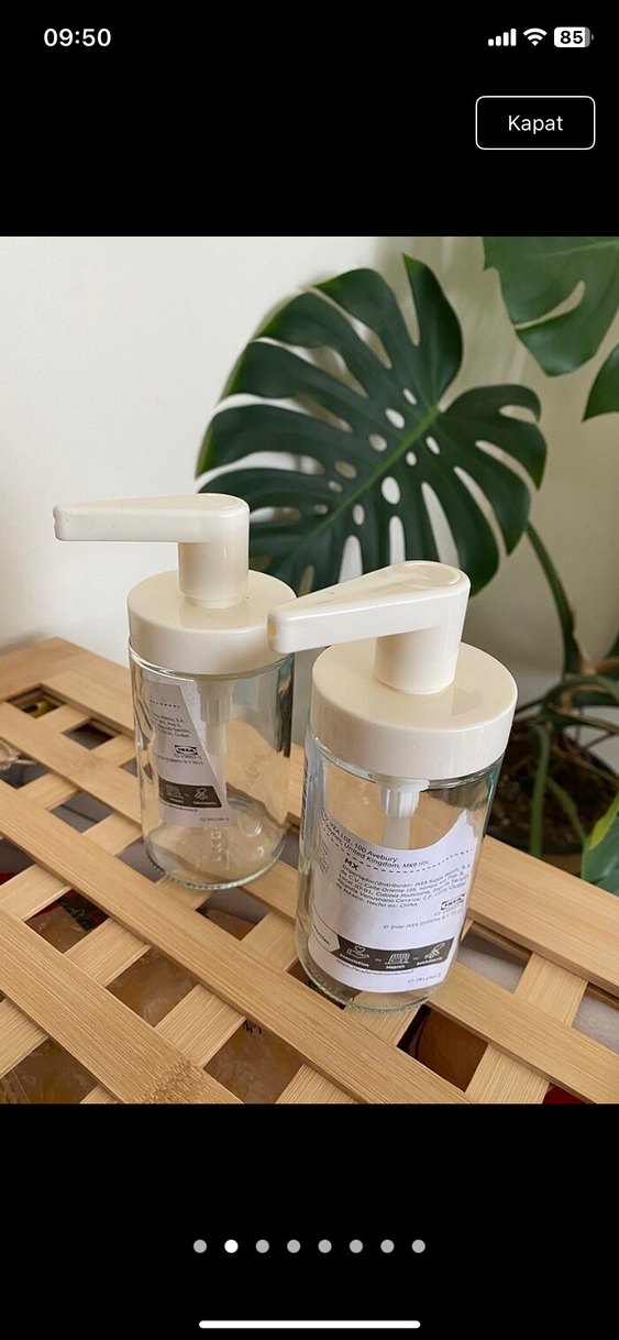İkea cam şişe pompalı sabunluk 2'li Set - Görsel 2