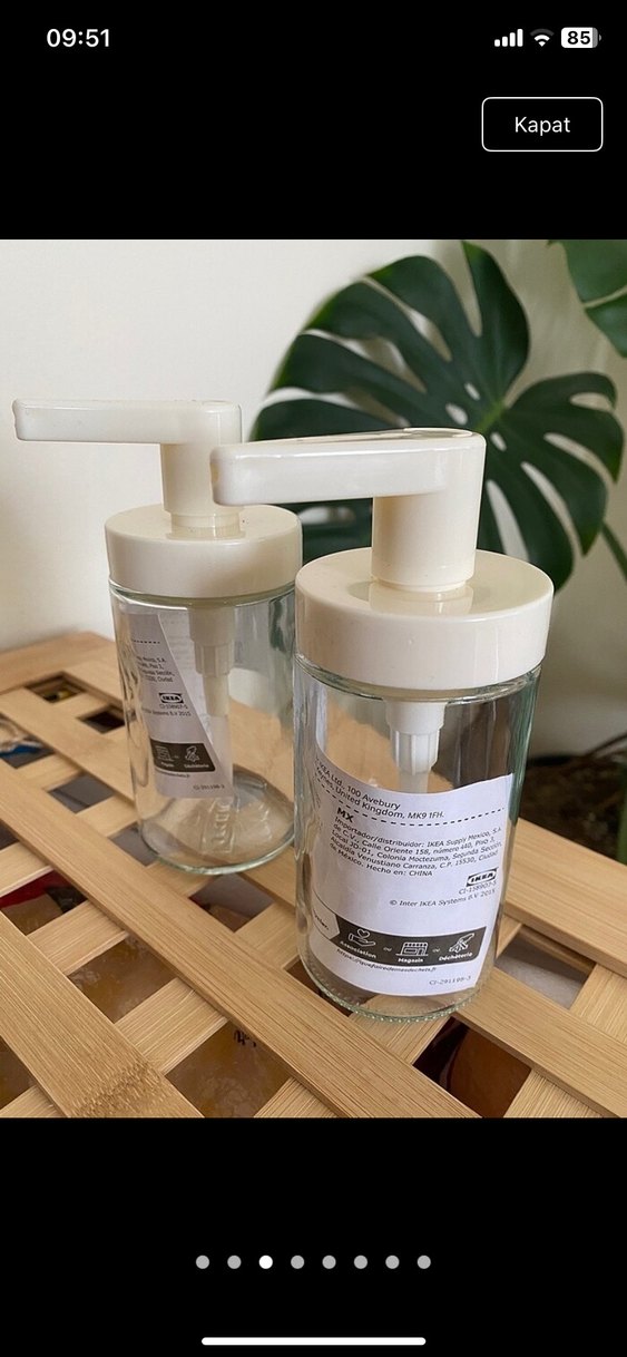 İkea cam şişe pompalı sabunluk 2'li Set - Görsel 3
