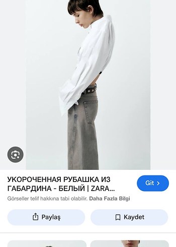 Zara Beyaz Kısa Kesim Uzun Kollu Gömlek - Görsel 3