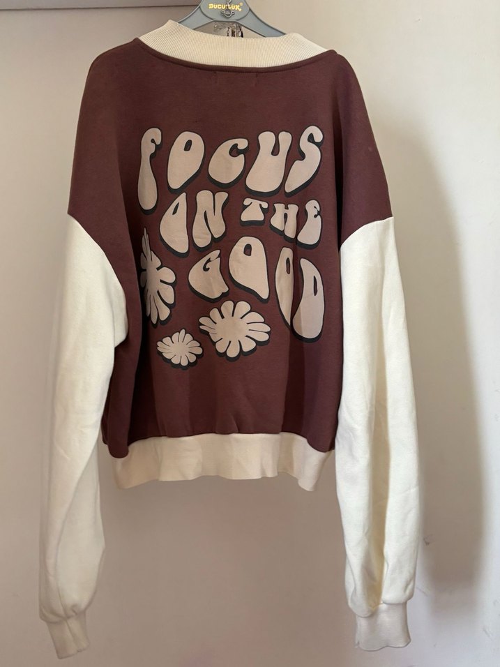 Bershka Kadın Kahverengi Bomber Ceket - Görsel 3