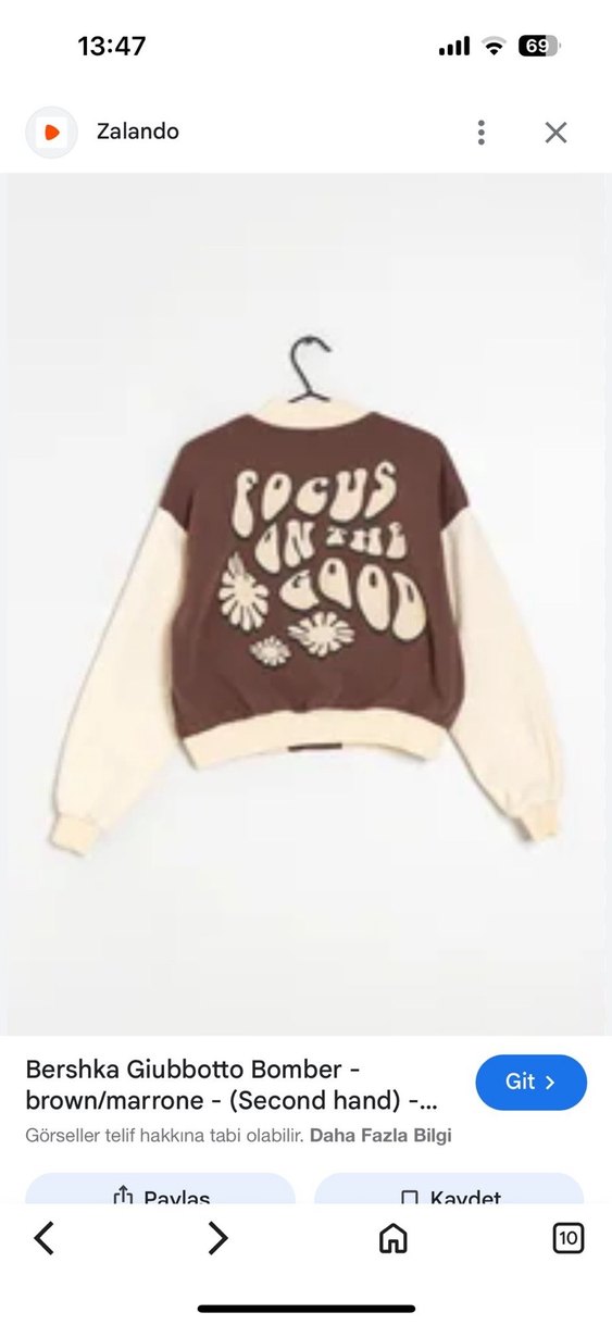 Bershka Kadın Kahverengi Bomber Ceket - Görsel 2