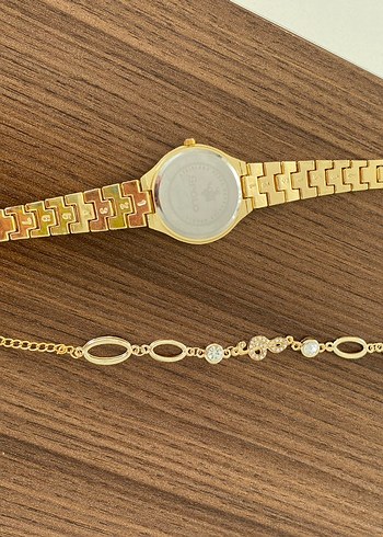 Spolo Altın Kadın Kol Saati bileklik seti - Görsel 6