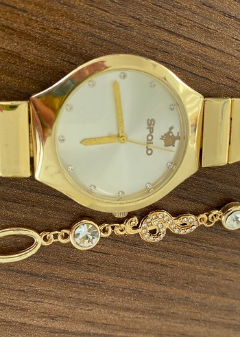 Spolo Altın Kadın Kol Saati bileklik seti - Görsel 2