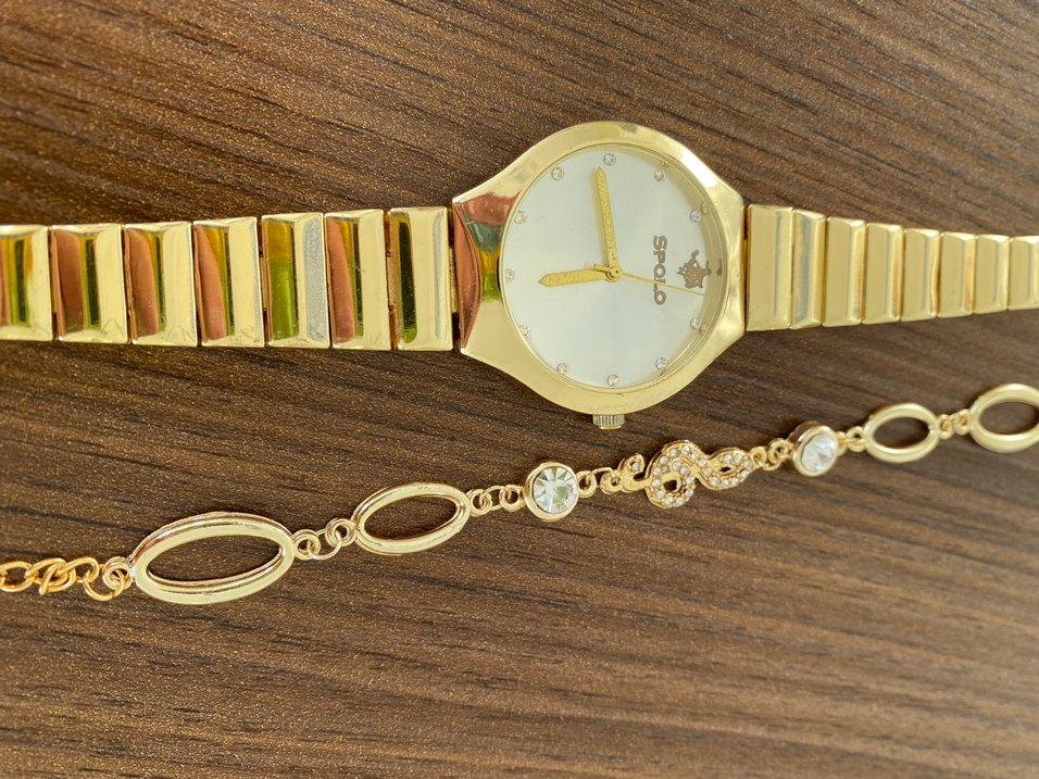 Spolo Altın Kadın Kol Saati bileklik seti - Görsel 3