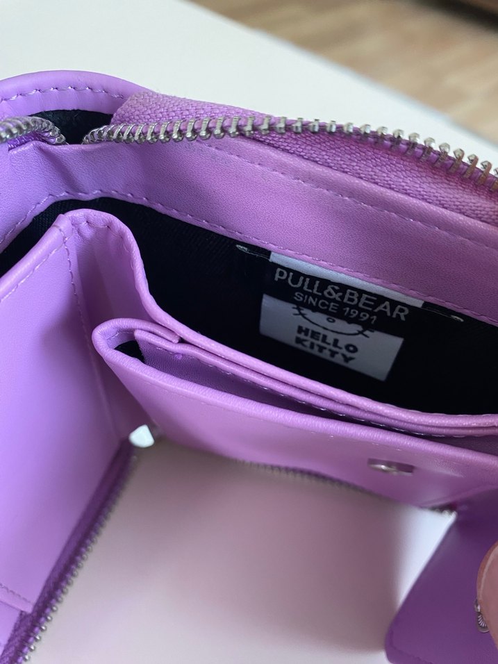 Pull and bear Hello Kitty Fermuarlı Mor Cüzdan - Görsel 4
