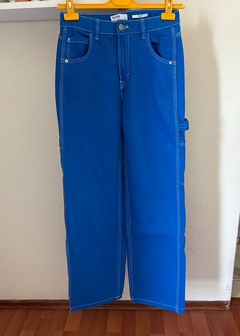 Bershka straight mavi pantolon - Görsel 3