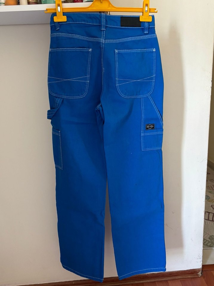 Bershka straight mavi pantolon - Görsel 4