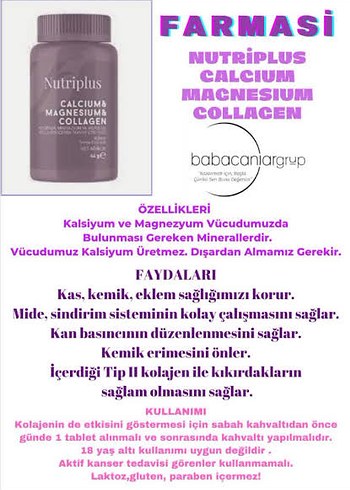Nutriplus Kalsiyum, Magnezyum ve Kolajen Tabletleri - Görsel 8