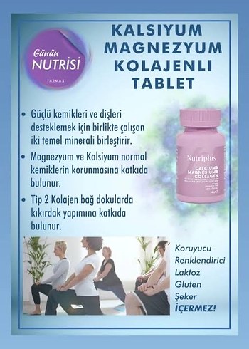 Nutriplus Kalsiyum, Magnezyum ve Kolajen Tabletleri - Görsel 7