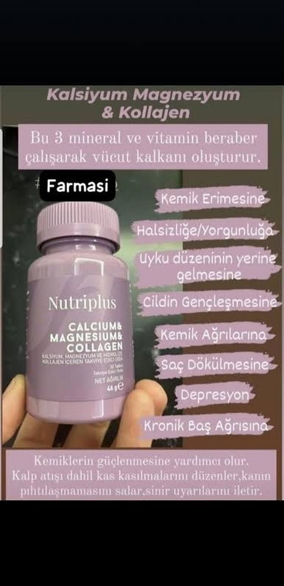 Nutriplus Kalsiyum, Magnezyum ve Kolajen Tabletleri - Görsel 2