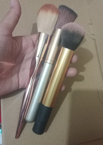 3'lü Makyaj Fırçası Seti, Camel Renk - Görsel 2