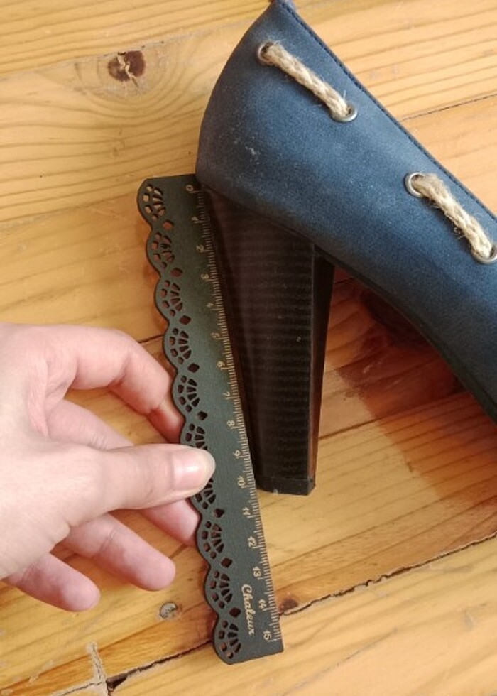 Kot mavisi halat detaylı topuklu ayakkabı  - Görsel 4