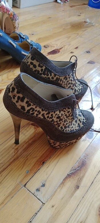 Leopar platform topuklu