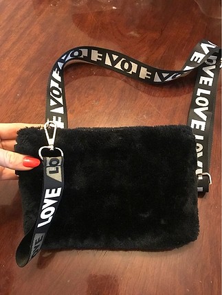 Peluş kol çantası
