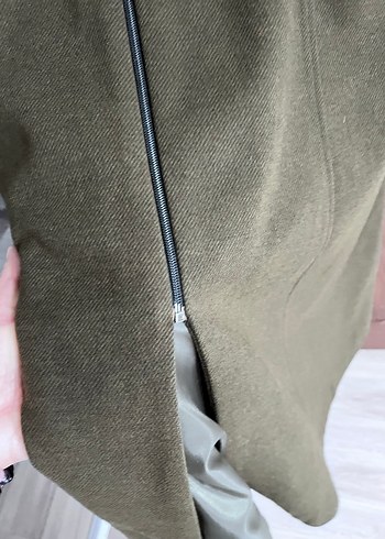 Nakış Detaylı Uzun haki Kadın Kaban - Görsel 4