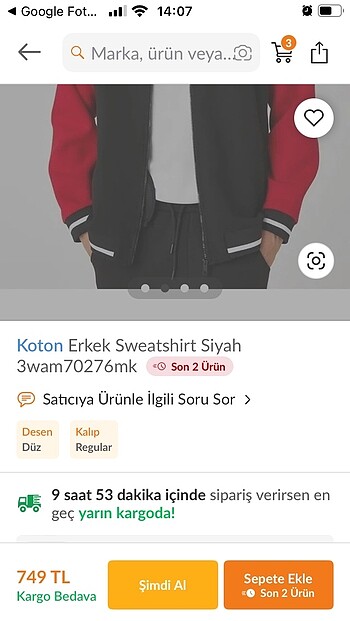 Koton cepli fermuarlı Sweatshirt - Görsel 10