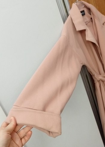 Bej Uzun Kesim Kadın Trençkot - Görsel 4