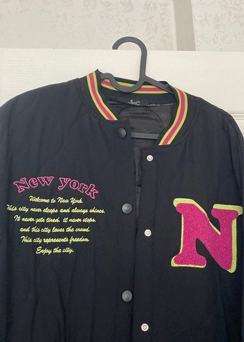 Siyah Baskılı Oversize Kadın Ceket - Görsel 2