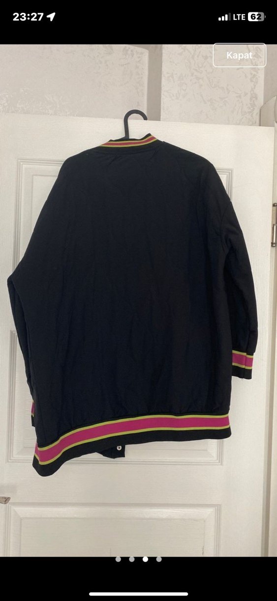 Siyah Baskılı Oversize Kadın Ceket - Görsel 3